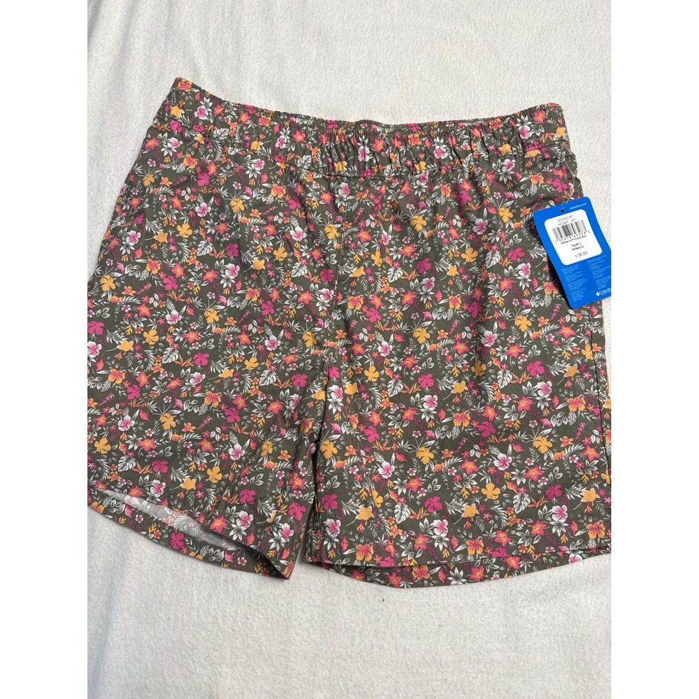 Columbia Floral Shorts Girls Youth Large Elastic Waist Cotton Casual